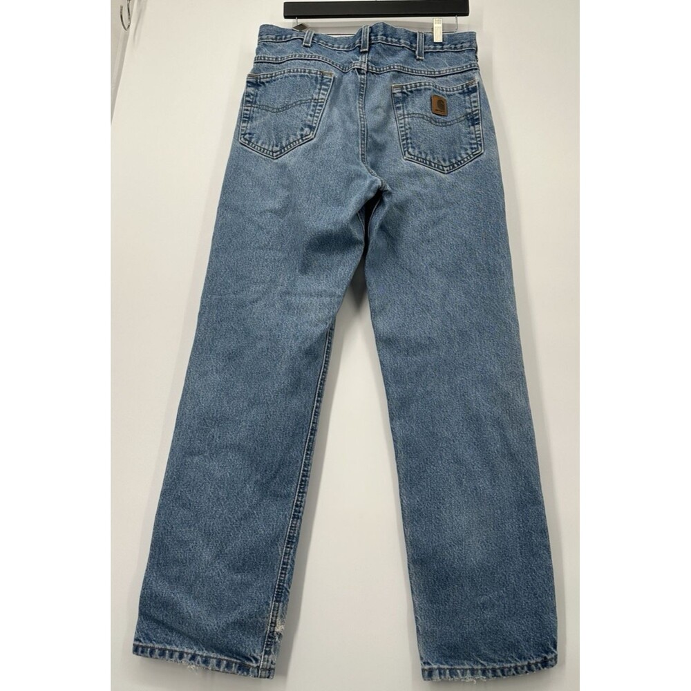 Men's Carhartt Traditional Fit Denim Jeans SZ 34 Blue Cotton B180 DST